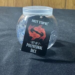 Hot Topic Polyhedral Dice Set - Transparent with Coy Fish